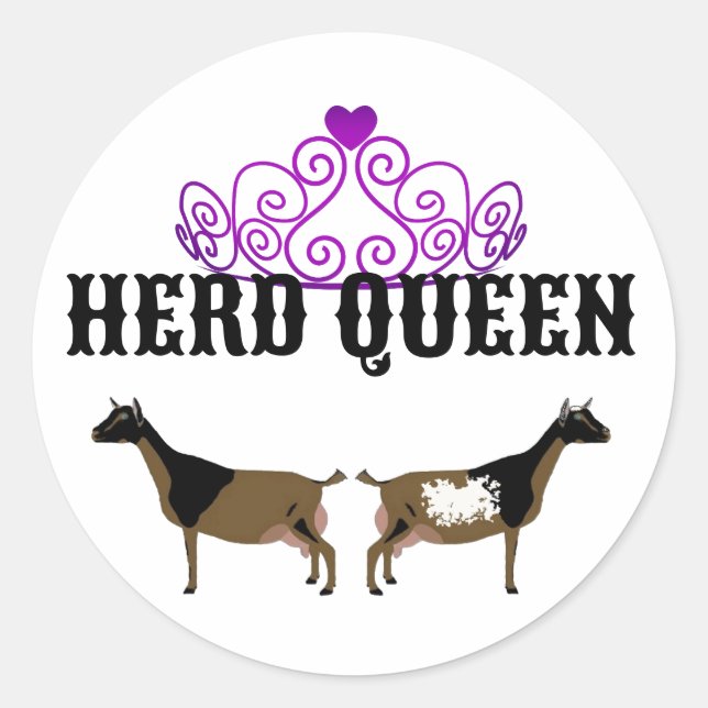 Herd Queen -  Nigerian Dwarf Goat Runder Aufkleber (Vorderseite)