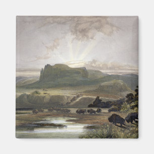 Herd von Bison auf dem oberen Missouri, Platte 40  Magnet