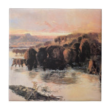 Herd von Buffalo (von Charles M. Russell)