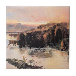 Herd von Buffalo (von Charles M. Russell) Fliese