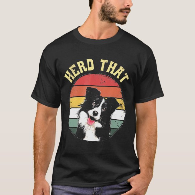 Herde, die Grenze Collie Hund Vater Mama T-Shirt (Vorderseite)