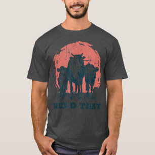Herde, die Kuh entwirft Vieh Bauer & Fa. T-Shirt