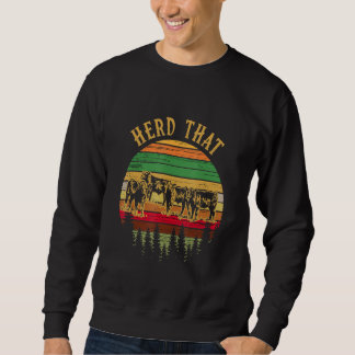 Herde, die Kuh Retro-Stil Sweatshirt