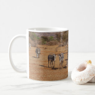 Herde von Zebra Panorama Afrikanische Landschaft Tasse