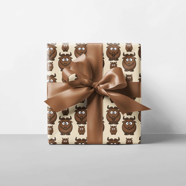 Herde wild lebender Tiere Geschenkpapier (Herd of Wildebeests Wrapping Paper)