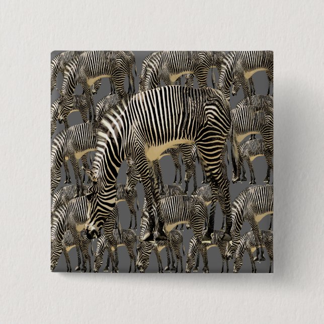 Herden von Zebras Button (Vorderseite)