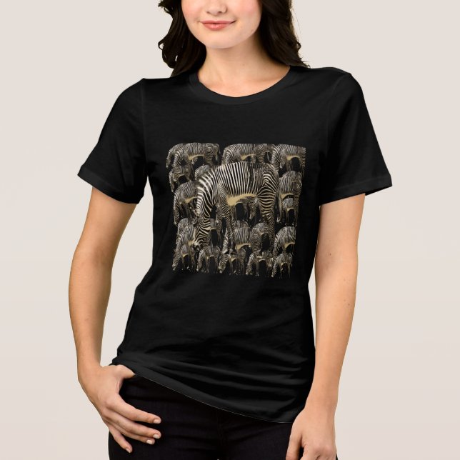 Herden von Zebras Tri-Blend Shirt (Vorderseite)