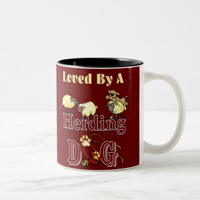 Herding Hund Eigentümer Geschenke Zweifarbige Tasse (Rechts)