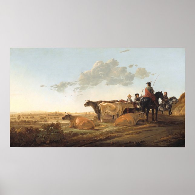 Herdsmen - Aelbert Cuyp Fine Art Poster (Vorne)