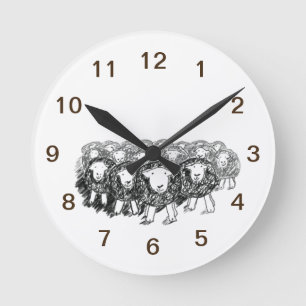 Herdwick Flock Clock Runde Wanduhr