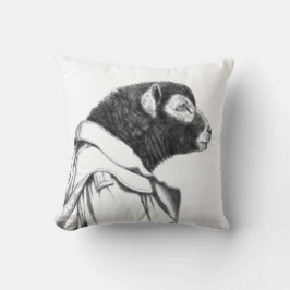 Herdwick Lamb in Trench Coat (Schnee) Kissen