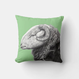 Herdwick Ram in Duffel Coat (Moegi) Kissen
