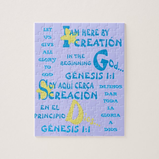 Here By Creation © — Esp & Eng Puzzle (Vertikal)