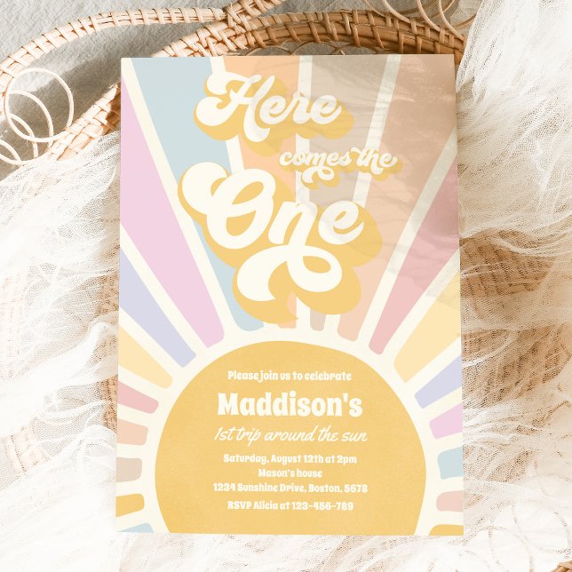 Here Comes The One Boho Sunshine 1st Birthday Einladung (Von Creator hochgeladen)
