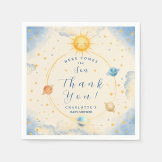 Here Comes the Son Baby Boy Shower Serviette