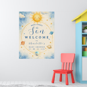 Here Comes the Son Baby Boy Shower Willkommenspost Poster