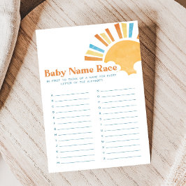 Here Comes the Son Baby Shower Baby Name Race Game