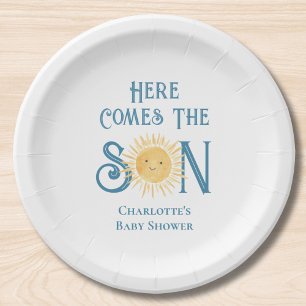 Here Comes The Son Baby Shower Baby-Party Pappteller