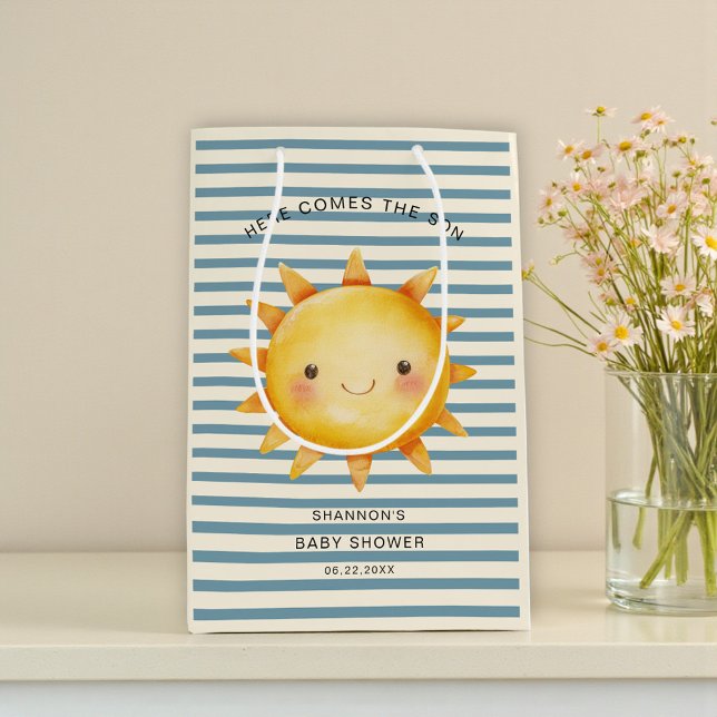 Here Comes the Son Baby Shower Bag Mittlere Geschenktüte (Von Creator hochgeladen)
