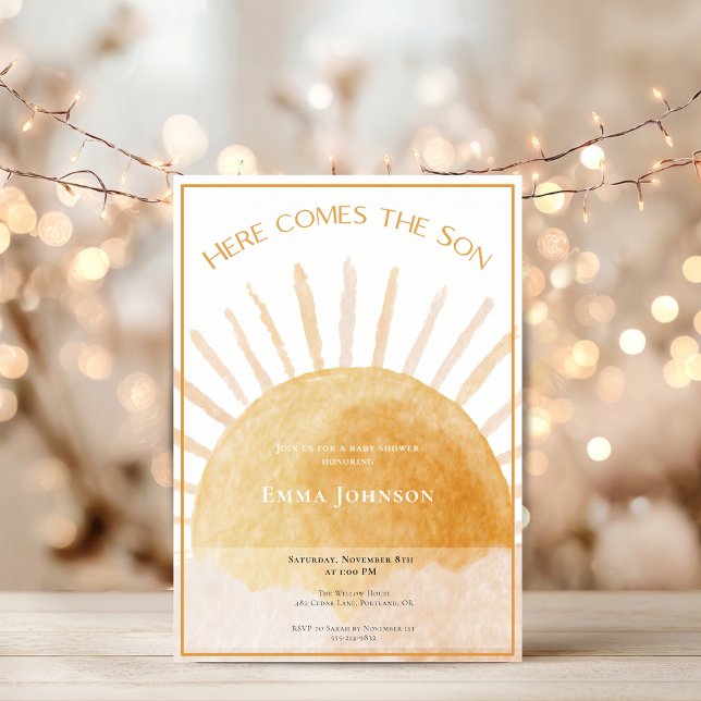 Here Comes the Son Baby Shower Invitation Save The Date (Von Creator hochgeladen)