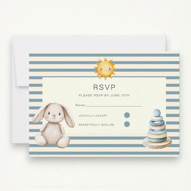 Here comes the son baby shower rsvp card karte (Von Creator hochgeladen)