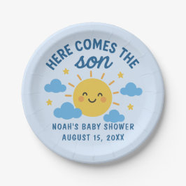 Here Comes the Son Baby Shower - Sonnenschein  Pappteller