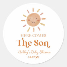 Here Comes The Son Boho Bohemian Retro Baby Shower