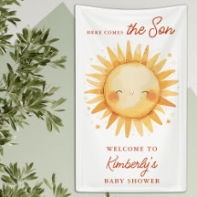 Here Comes The Son Boho Cute Baby Shower Welcome