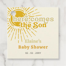 Here comes the son boho retro baby shower 