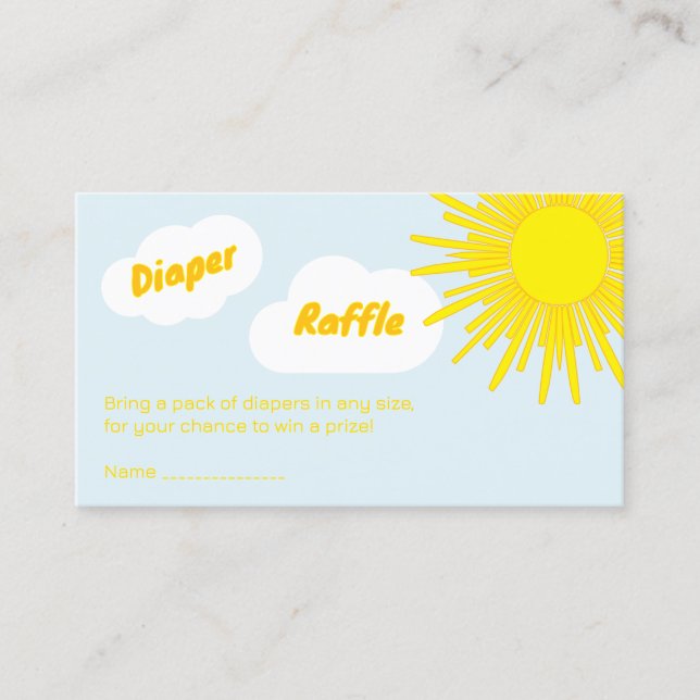 Here Comes The Son Boy Baby Shower Diaper Raffle Begleitkarte (Vorderseite)