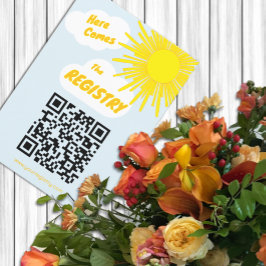 Here Comes The Son Boy Baby Shower Registry Begleitkarte