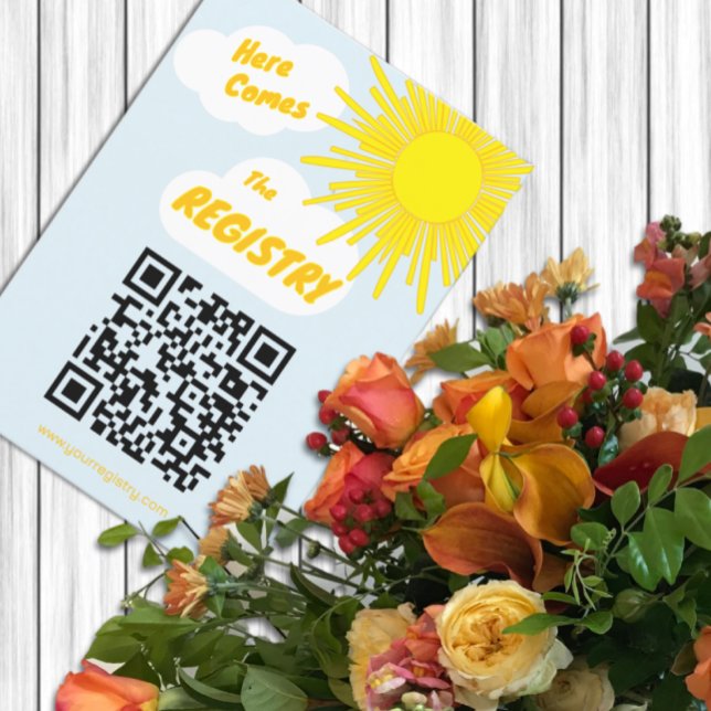 Here Comes The Son Boy Baby Shower Registry Begleitkarte (Von Creator hochgeladen)