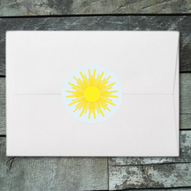 Here Comes The Son Boy Baby Shower Runder Aufkleber (Von Creator hochgeladen)