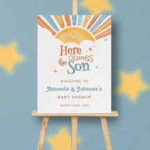 Here Comes the Son Boy Baby Shower Welcome