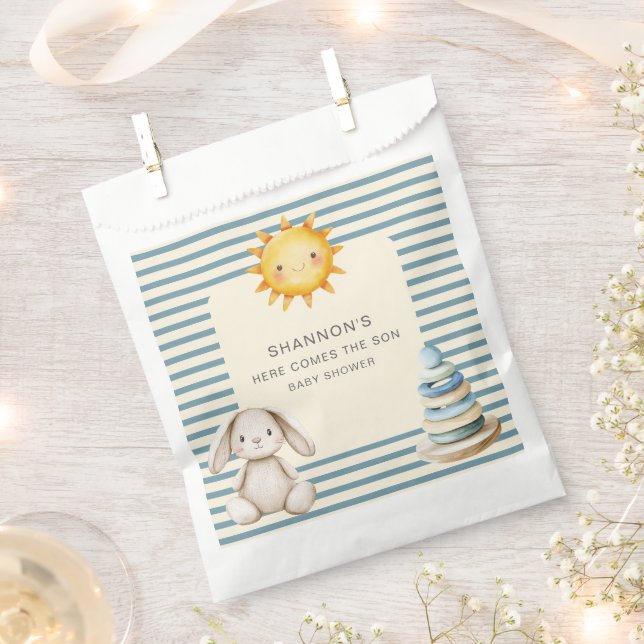 Here Comes The Son Bunny Baby Shower Favor Bags Geschenktütchen (Ausgeschnitten)