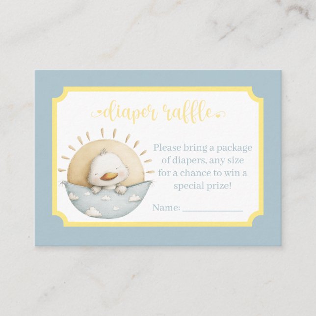 Here Comes the Son Diaper Raffle Card Begleitkarte (Vorderseite)