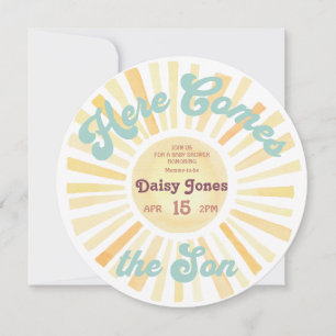Here Comes the Son Groovy 70er Baby Shower Einladu Einladung