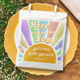 Here Comes The Son Retro Boys Baby Shower Geschenktütchen