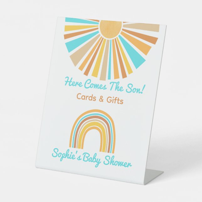 Here Comes The Son, Retro Rainbow Cards & Gifts Sockelschild (Vorderseite)