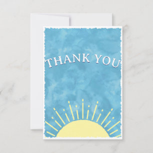 Here Comes The Son Watercolor Baby Shower Benutzer Dankeskarte