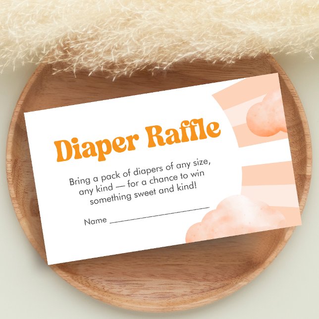 Here Comes the Sun Baby Shower Diaper Raffle Enclo Begleitkarte (Sunshine Baby Shower Diaper Raffle)