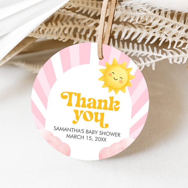 Here Comes the Sun Baby Shower Geschenkanhänger (Sunshine Baby Shower Favor Tags)