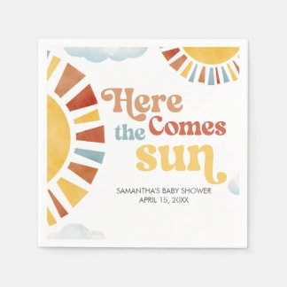 Here Comes the Sun Baby Shower Serviette