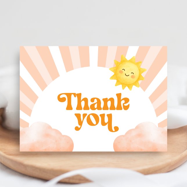 Here Comes the Sun Baby Shower Thank You Card Dankeskarte (Sunshine Baby Shower Thank You Card
)