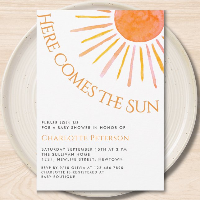 Here Comes The Sun Boho Baby Shower Einladung (Von Creator hochgeladen)