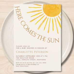 Here Comes The Sun Boho Baby Shower Einladung