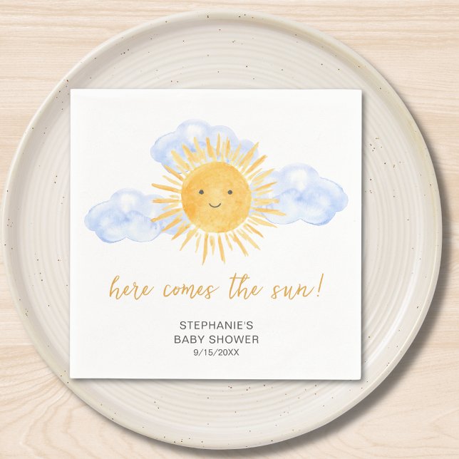 Here Comes The Sun Boho Baby Shower  Serviette (Von Creator hochgeladen)