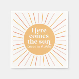 Here Comes the Sun Boho Sonnenschein Geburtstag Serviette