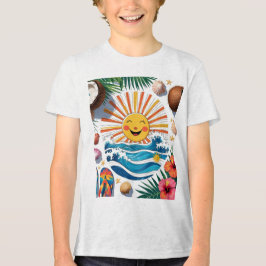 Here Comes the Sun – Boho Summer Vibes Kids  Tri-Blend Shirt