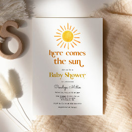 Here Comes the Sun Boy Baby Shower Invitation Einladung